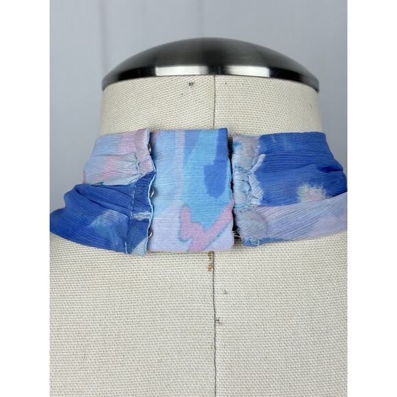 NEW French Connection Halter Blouse Top Women Blue Size 2 Fairy Preppy Coquette - Picture 4 of 8